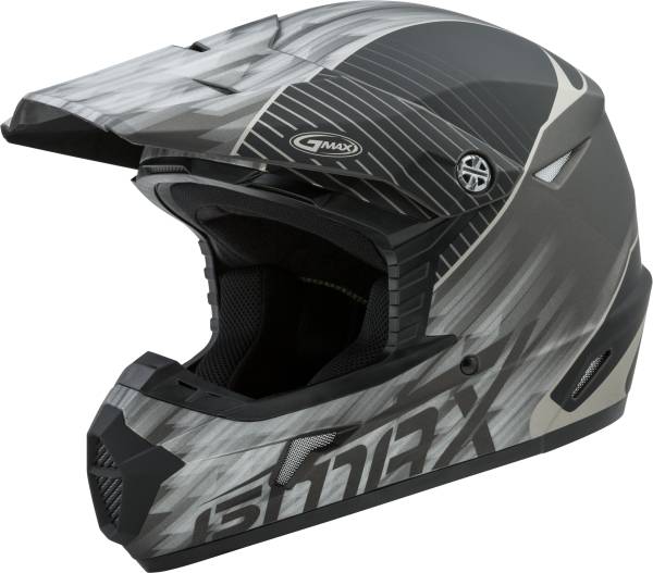 GMAX - YOUTH MX-46Y OFF-ROAD COLFAX HELMET MATTE BLACK/SILVER YL - Image 1