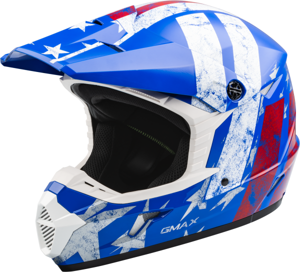 GMAX - YOUTH MX-46Y PATRIOT OFF-ROAD HELMET RED/WHITE/BLUE YL - Image 1