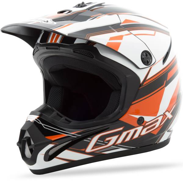 GMAX - GM-46.2 OFF-ROAD TRAXXION HELMET BLACK/ORANGE/WHITE YS - Image 1