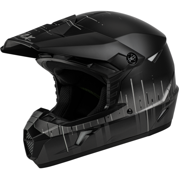 GMAX - YOUTH MX-46Y FREQUENCY OFFROAD HELMET MATTE BLACK/GREY YL - Image 1