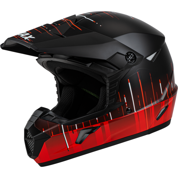 GMAX - YOUTH MX-46Y FREQUENCY OFFROAD HELMET MATTE BLACK/RED YL - Image 1