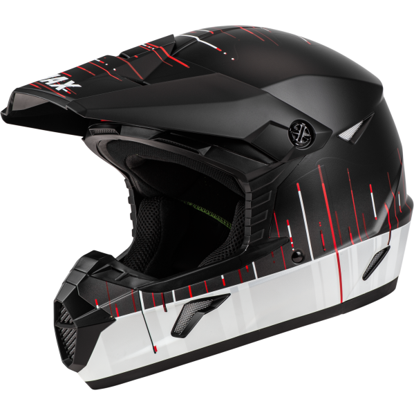 GMAX - YOUTH MX-46Y FREQUENCY OFFROAD HELMET MATTE BLACK/WHITE YL - Image 1