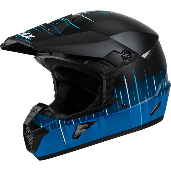 GMAX - YOUTH MX-46Y FREQUENCY OFFROAD HELMET MATTE BLACK/BLUE YL - Image 1