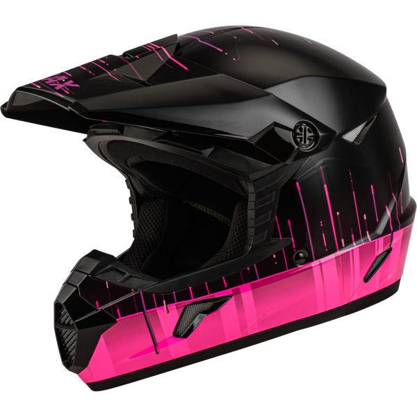 GMAX - YOUTH MX-46Y FREQUENCY OFFROAD HELMET BLACK/PINK YL - Image 1