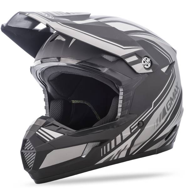 GMAX - YOUTH MX-46Y OFF-ROAD UNCLE HELMET MATTE BLACK/SIVLER YL - Image 1