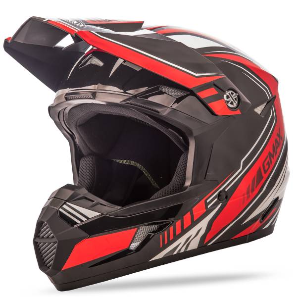 GMAX - YOUTH MX-46Y OFF-ROAD UNCLE HELMET BLACK/RED YL - Image 1