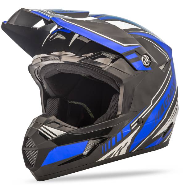 GMAX - YOUTH MX-46Y OFF-ROAD UNCLE HELMET BLACK/BLUE YS - Image 1