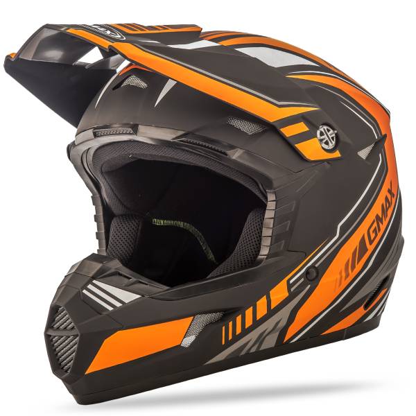 GMAX - YOUTH MX-46Y OFF-ROAD UNCLE HELMET MATTE BLACK/ORANGE YL - Image 1