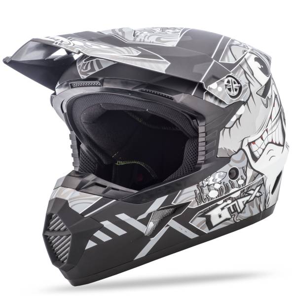 GMAX - YOUTH MX-46Y OFF-ROAD HOOPER HELMET MATTE BLK/DARK SIL YL - Image 1