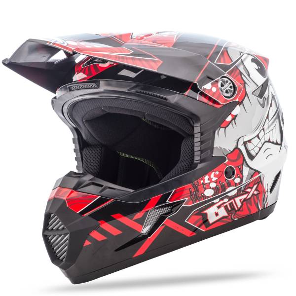 GMAX - YOUTH MX-46Y OFF-ROAD HOOPER HELMET BLACK/RED YL - Image 1