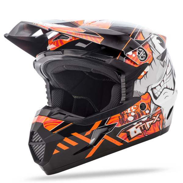 GMAX - YOUTH MX-46Y OFF-ROAD HOOPER HELMET BLACK/ORANGE YL - Image 1