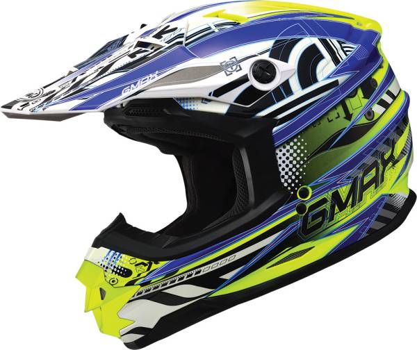 GMAX - GM76X XENOTRON HELMET WHITE/BLUE/HI-VIZ 2X - Image 1