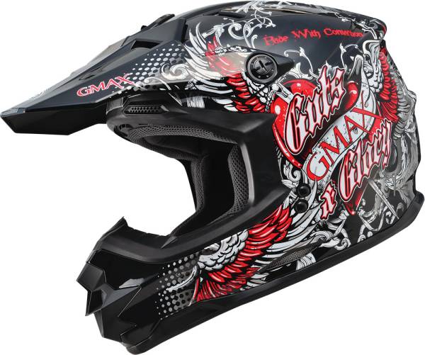 GMAX - GM76X CONVICTION HELMET GLOSS BLACK/RED 2X - Image 1