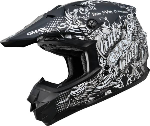 GMAX - GM76X CONVICTION HELMET FLAT BLACK/SILVER 2X - Image 1