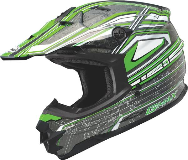 GMAX - GM-76X BIO HELMET GREEN/WHITE/BLACK XS - Image 1