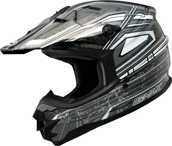 GMAX - GM-76X BIO HELMET SILVER/WHITE/BLACK 2X - Image 1