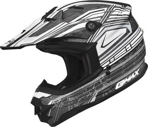 GMAX - GM-76X BIO HELMET MATTE WHITE/BLACK/SILVER 2X - Image 1