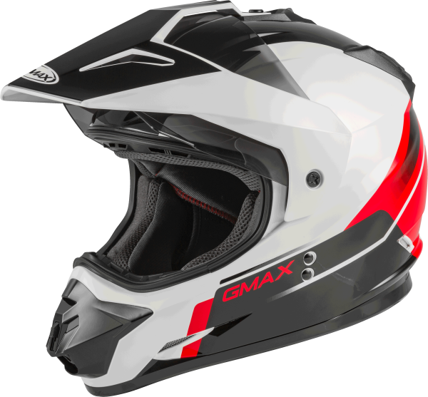 GMAX - GM-11 DUAL-SPORT SCUD HELMET HELMET BLACK/WHITE/RED 2X - Image 1