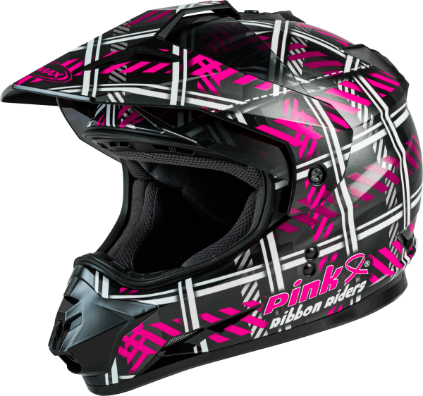 GMAX - GM-11 DUAL-SPORT PINK RIBBON RIDERS HELMET BLACK/PINK XS - Image 1