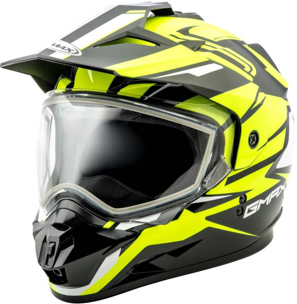 GMAX - GM-11 DUAL-SPORT VERTICAL SNOW HELMET BLACK/HI-VIS 2X - Image 1