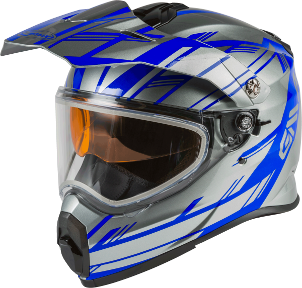 GMAX - AT-21S ADVENTURE EPIC SNOW HELMET SILVER/BLUE 2X - Image 1