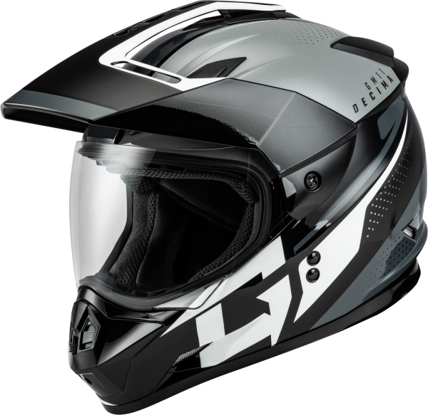 GMAX - GM-11 DECIMA HELMET BLACK/GREY/WHITE 2X - Image 1