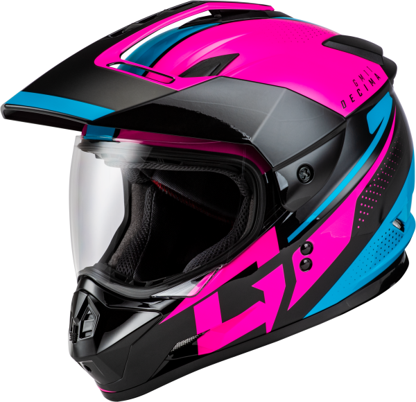 GMAX - GM-11 DECIMA HELMET BLACK/PINK/BLUE 2X - Image 1