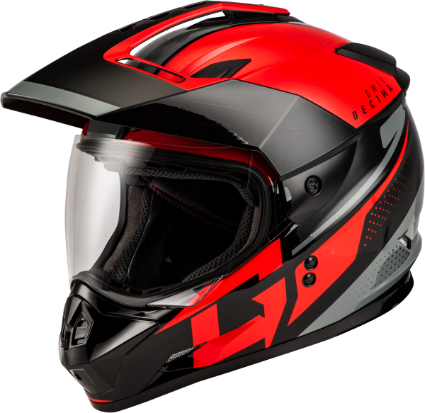 GMAX - GM-11 DECIMA HELMET BLACK/RED/GREY 2X - Image 1