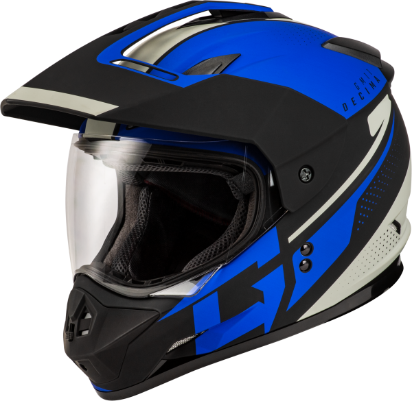 GMAX - GM-11 DECIMA HELMET MATTE BLACK/BLUE 2X - Image 1