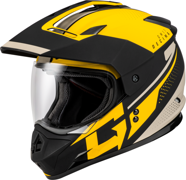 GMAX - GM-11 DECIMA HELMET MATTE BLACK/YELLOW/GREY 2X - Image 1