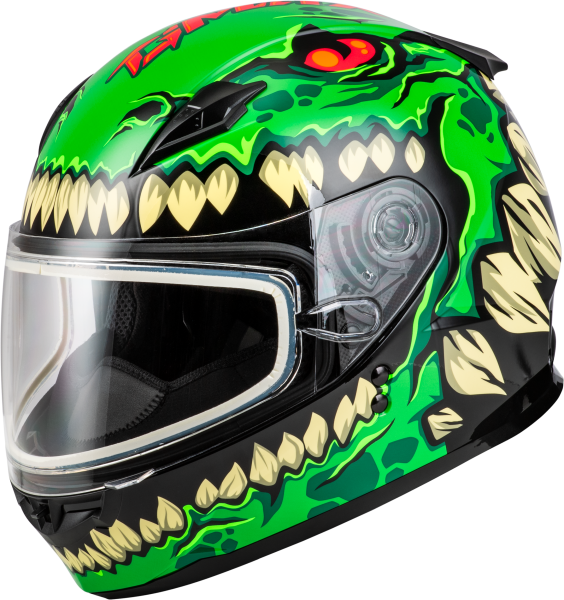 GMAX - YOUTH GM-49Y DRAX SNOW HELMET GREEN YL - Image 1