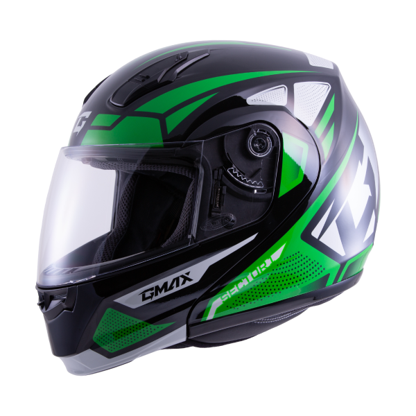 GMAX - MD-04 SECTOR HELMET BLACK/HI-VIS 2X - Image 1