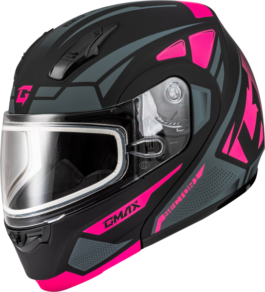 GMAX - MD-04S SECTOR SNOW HELMET MATTE BLACK/PINK 2X - Image 1