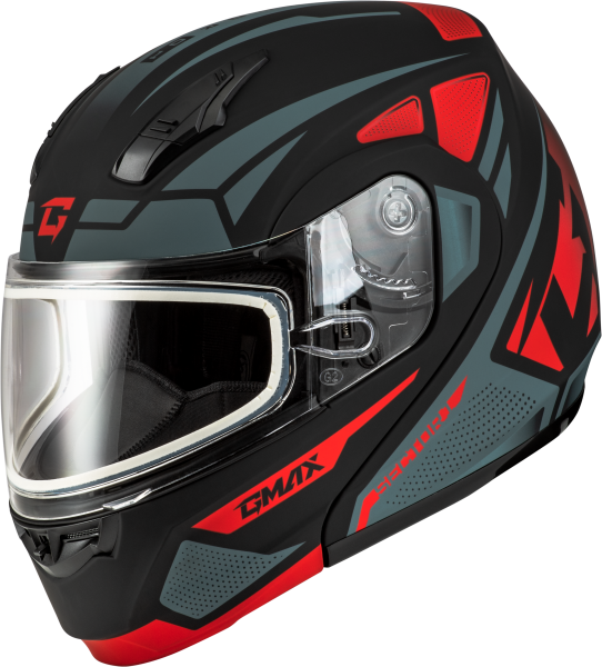 GMAX - MD-04S SECTOR SNOW HELMET MATTE BLACK/RED 2X - Image 1