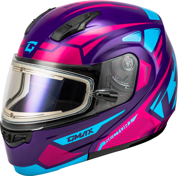 GMAX - MD-04S SECTOR SNOW HELMET W/ ELECTRIC SHIELD VIOLET/PINK 2X - Image 1