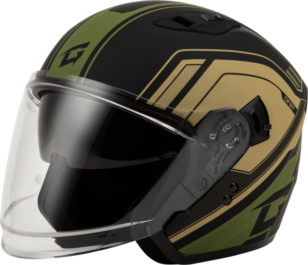 GMAX - OF-87 DUKE HELMET W/LED LIGHT MATTE BLK/GREEN XS - Image 1