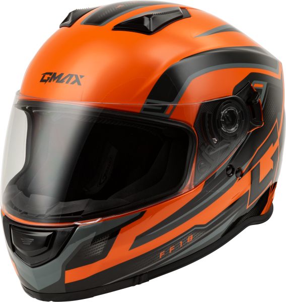 GMAX - FF-18 DRIFT HELMET BLACK/ORANGE 2X - Image 1