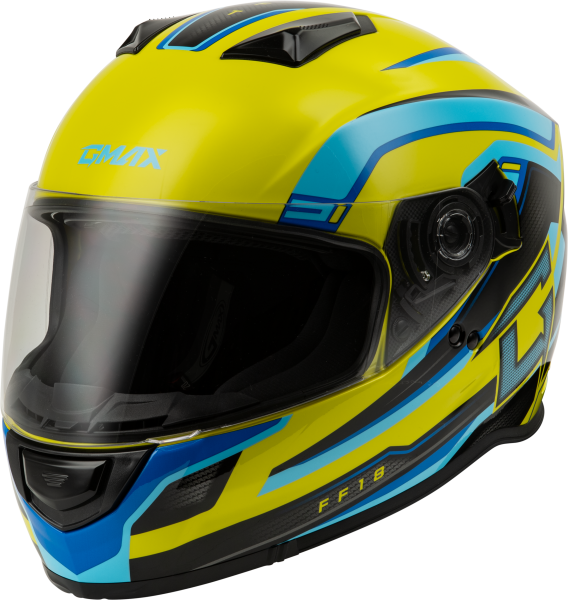 GMAX - FF-18 DRIFT HELMET YELLOW/BLUE/BLACK 2X - Image 1