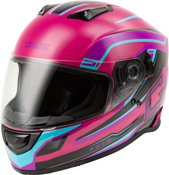 GMAX - FF-18 DRIFT HELMET PINK/BLUE/BLACK 2X - Image 1