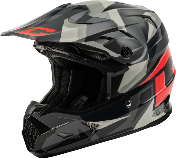 GMAX - MX-96 SPLINTER HELMET BLACK/RED/GREY 2X - Image 1