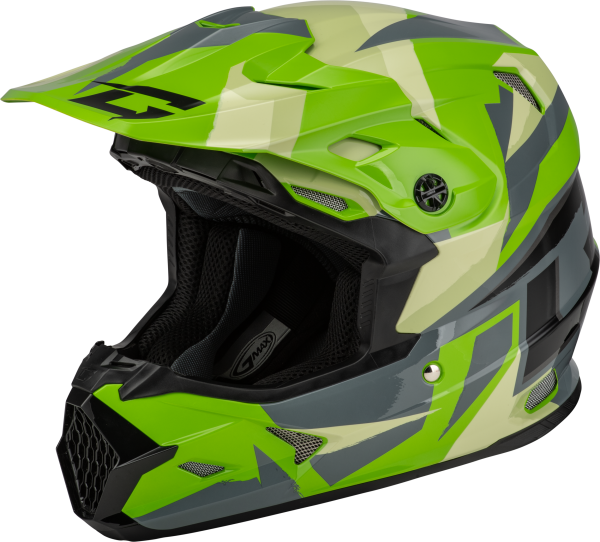 GMAX - MX-96 SPLINTER HELMET GREEN/GREY/BLACK 2X - Image 1