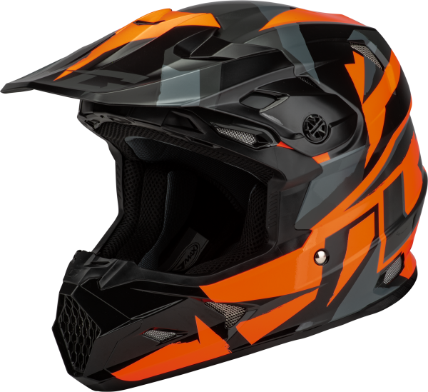 GMAX - MX-96 SPLINTER HELMET BLACK/ORANGE 2X - Image 1