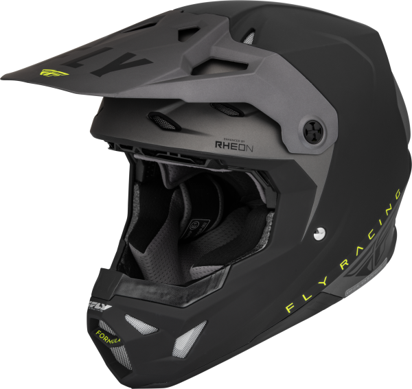 FLY RACING - FORMULA CP SLANT HELMET MATTE BLACK/GREY/HI-VIS 2X - Image 1