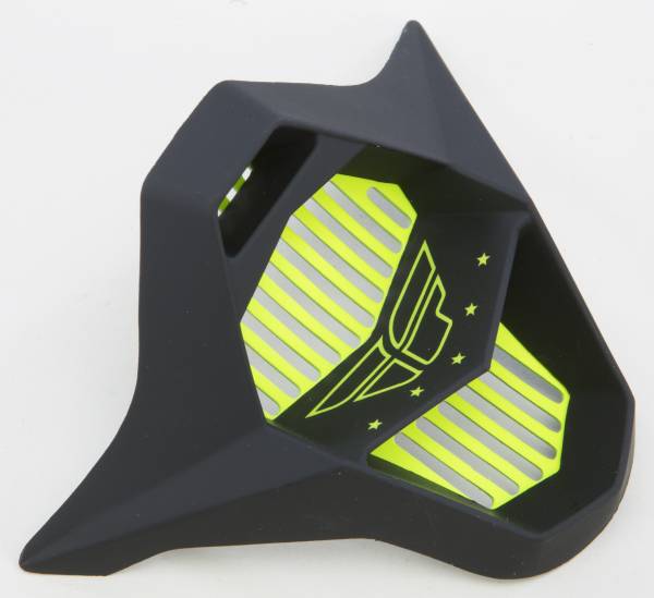 FLY RACING - KINETIC BLOCK OUT HELMET MOUTHPIECE MATTE BLACK/HI-VIZ - Image 1