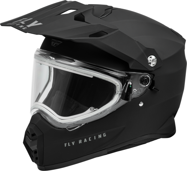 FLY RACING - TREKKER CW SOLID HELMET ELEC SHLD MATTE BLACK XS - Image 1