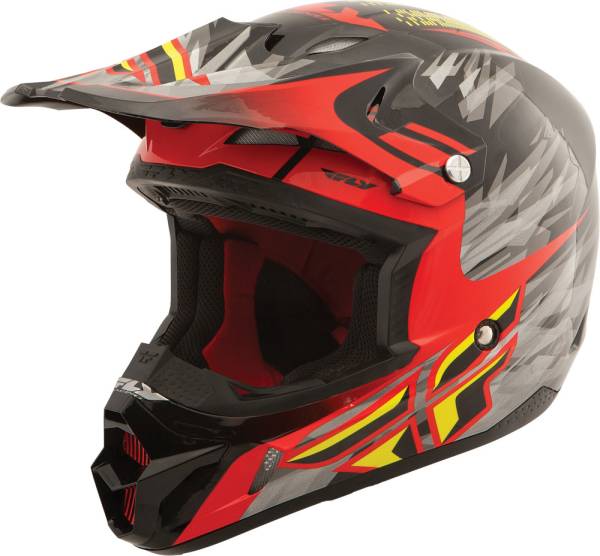 FLY RACING - KINETIC PRO SHORTY REPLICA HELMET BLACK/RED/LIME 2X - Image 1