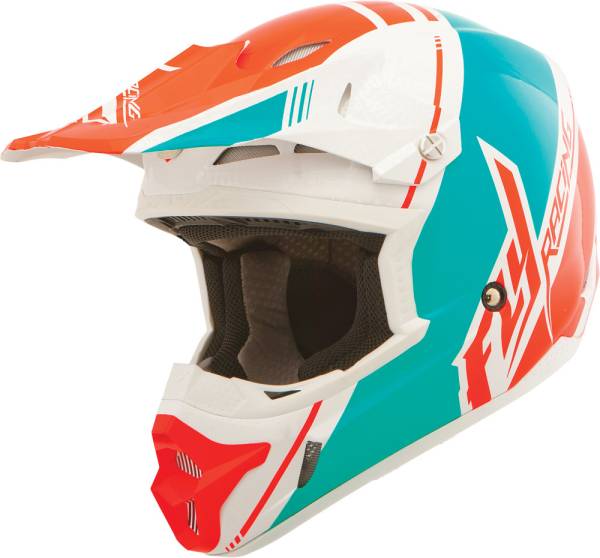 FLY RACING - KINETIC PRO CANARD REPLICA HELMET WHITE/TEAL/ORANGE 2X - Image 1