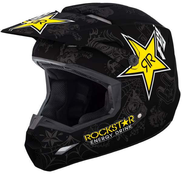 FLY RACING - ELITE ROCKSTAR HELMET MATTE BLACK/GREY 2X - Image 1