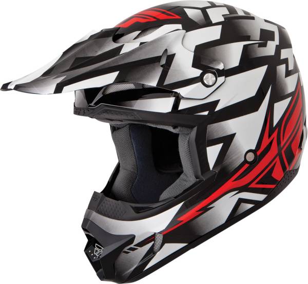 FLY RACING - KINETIC BLOCK OUT HELMET WHITE/RED 2X - Image 1