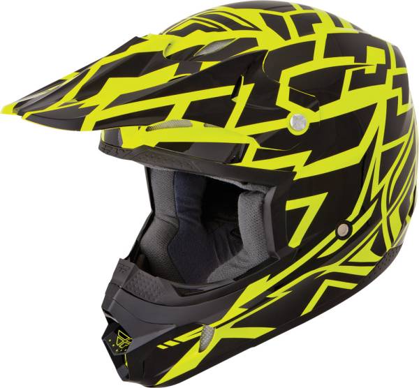 FLY RACING - KINETIC BLOCK OUT HELMET BLACK/YELLOW 2X - Image 1